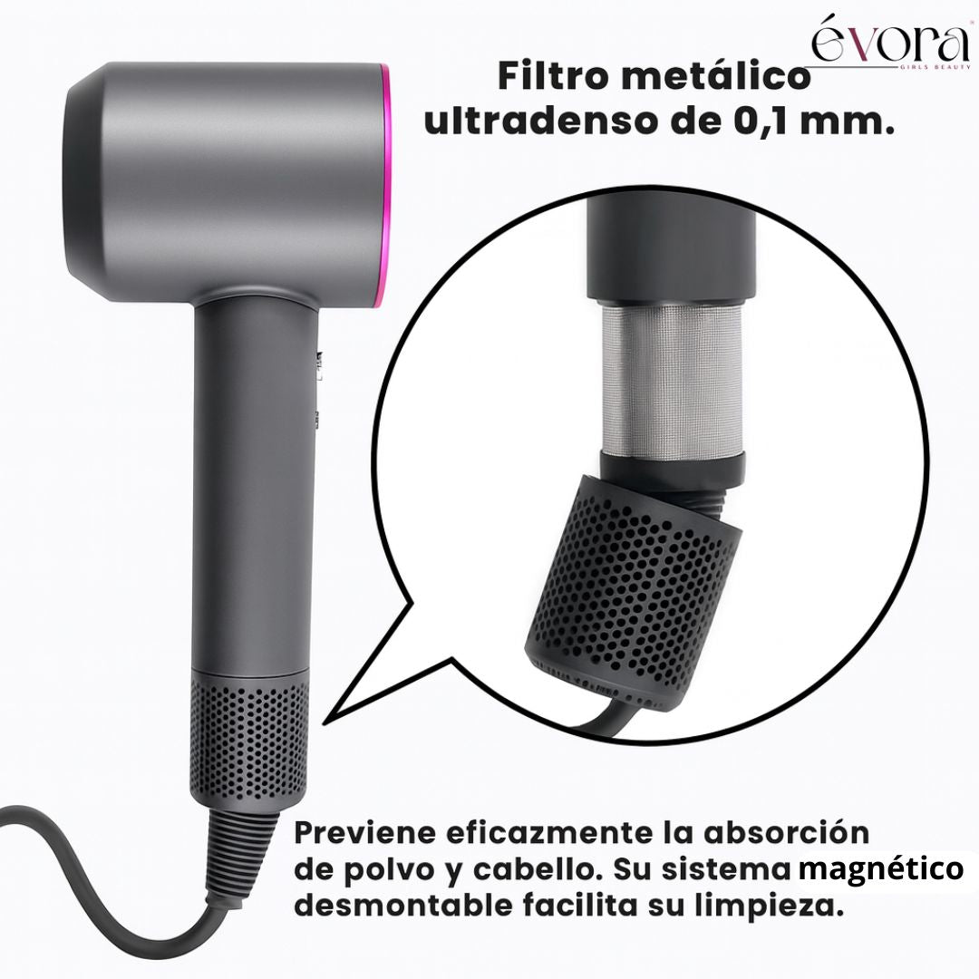 Secador Voluminizador Évora™ - Tecnología Iónica + 5 Cabezales PRO